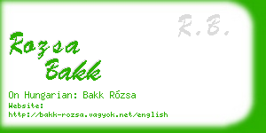rozsa bakk business card